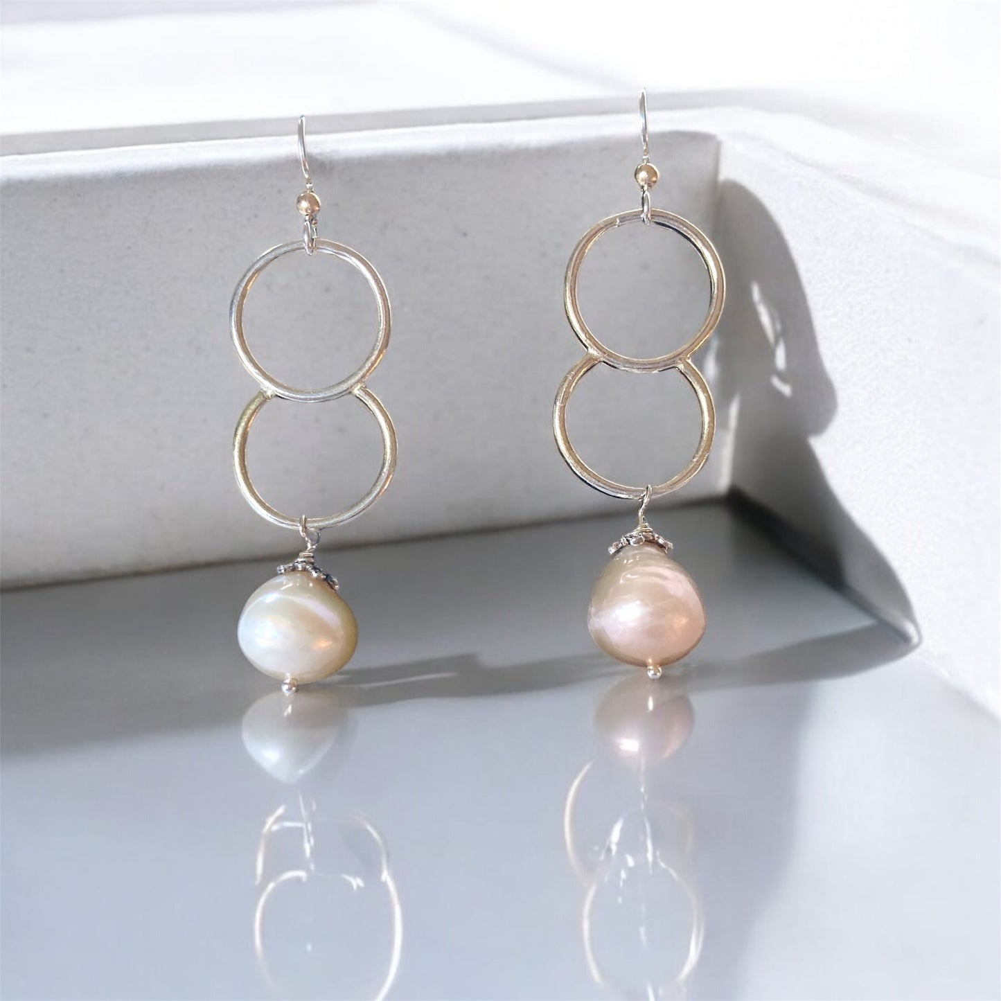 Fresh Water Pearl Drop Earrings in Sterling Silver